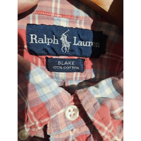 Ralph Lauren Shirt Blake Red Plaid Short Sleeve Button Down Mens Size Large - Picture 7 of 7